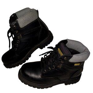 Stanley Steel Toe Lug Sole Utility Grunge Goth Womens 6 Black Rugged Work Boots
